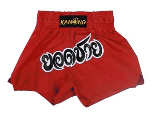 Short de Boxe Thai Rouge Personnalisé : KNSCUST-1165